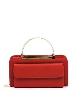 Fashion Round Top Handle Crossbody Clutch Wallet AD048 RED